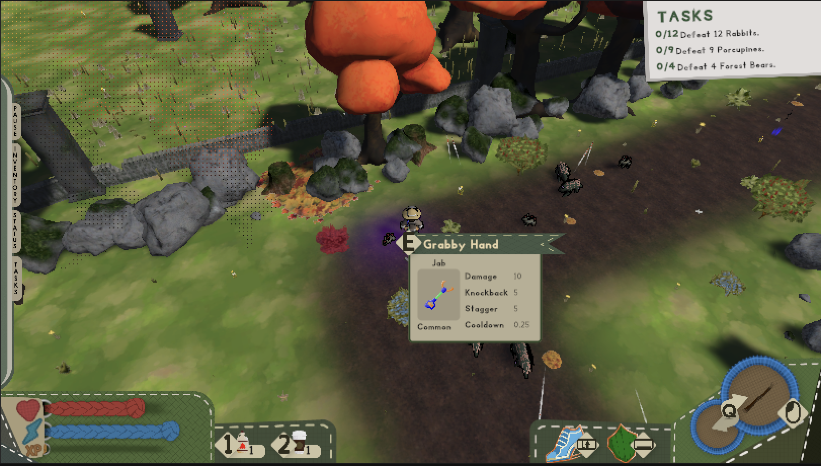 A screenshot of the game, showing the base HUD.
