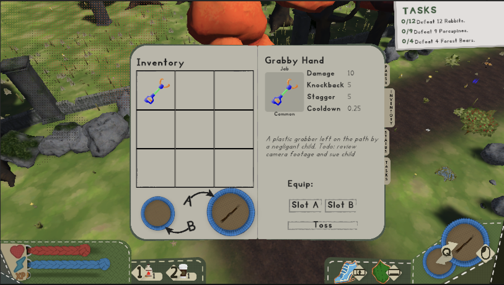 A screenshot of the game's inventory screen.